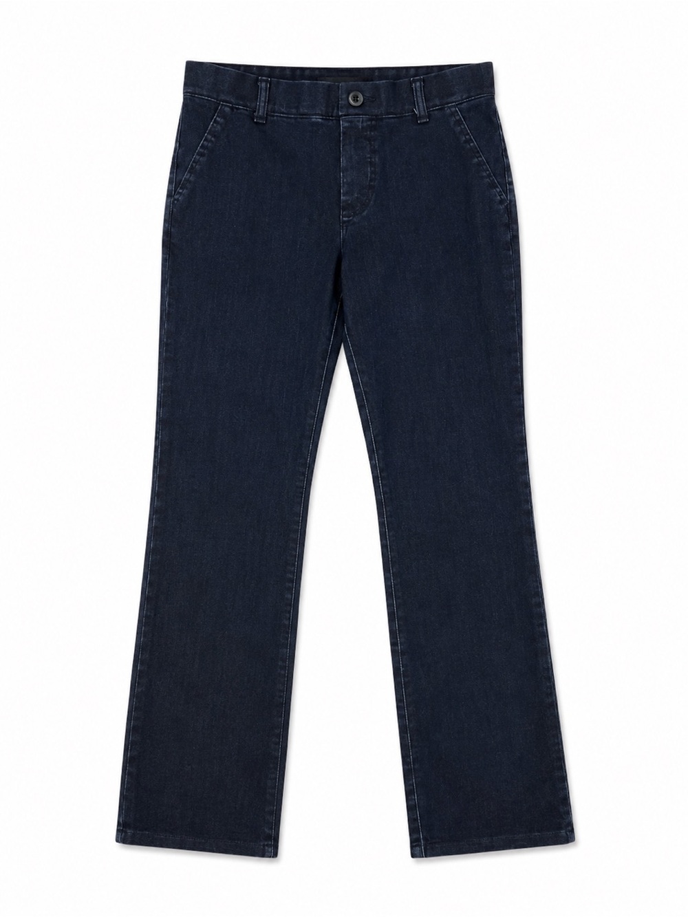 Betabrand Yoga Denim Straight Leg Pants Dark Wash Size Medium Petite
